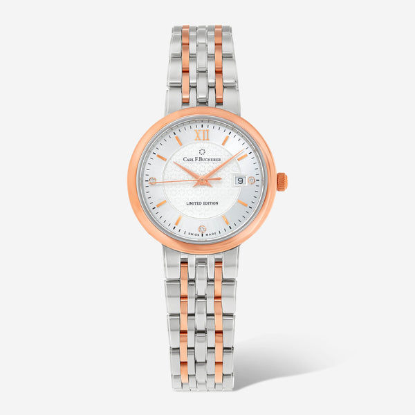 Carl F. Bucherer Adamavi Stainless Steel And 18K Rose Gold Date Women's Quartz Watch 00.10315.07.19.98 - THE SOLIST