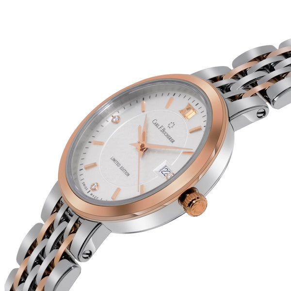 Carl F. Bucherer Adamavi Stainless Steel And 18K Rose Gold Date Women's Quartz Watch 00.10315.07.19.98 - THE SOLIST