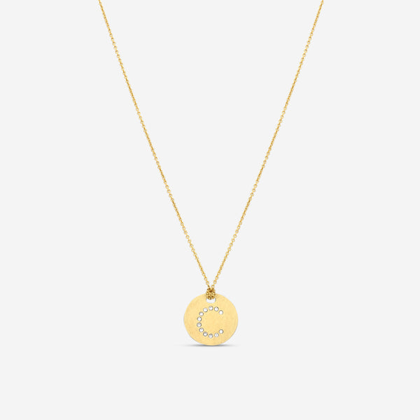 Roberto Coin Tiny Treasures 18K Yellow Gold Diamond Initial "C" Pendant Necklace 000801AYCHXC - THE SOLIST