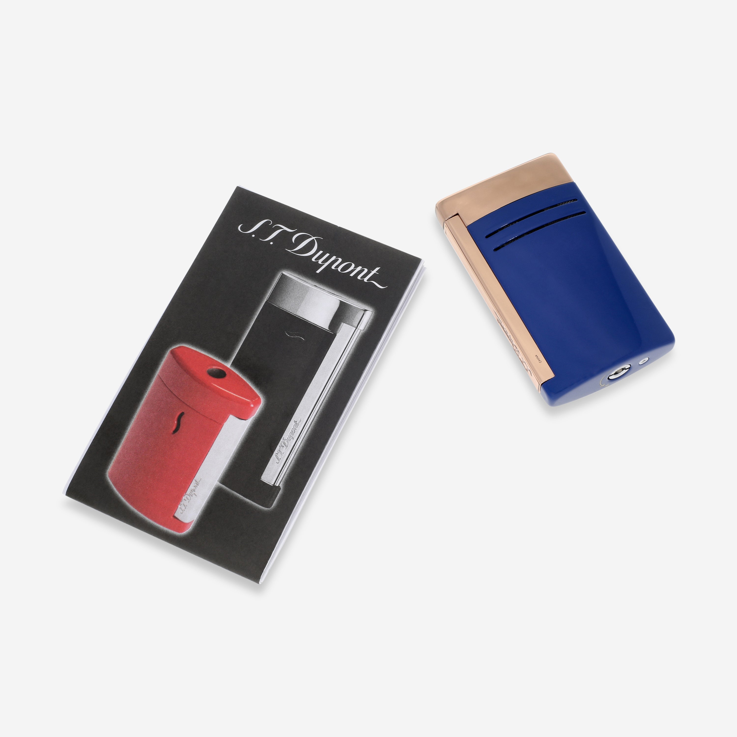 S.T. Dupont Maxijet Royal Blue Rose Gold Plated Lacquer Lighter 020173 - THE SOLIST