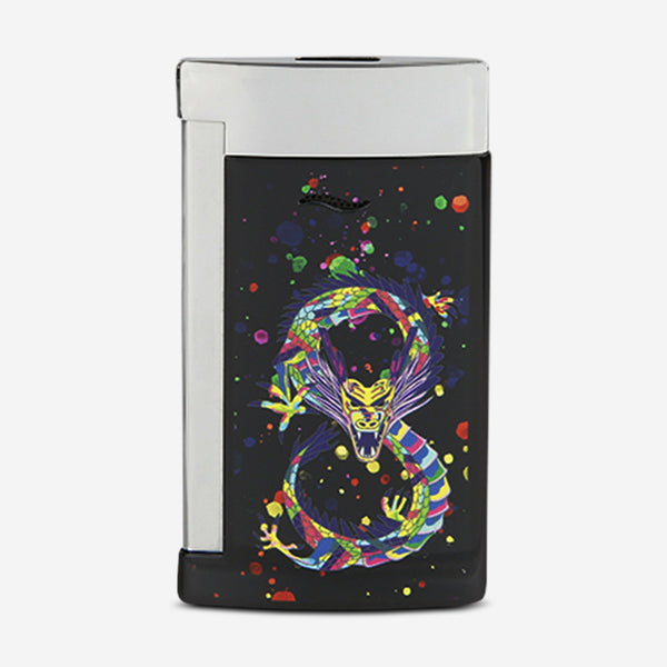 S.T. Dupont Slim 7 Dragon Black Chrome Lacquer Lighter 027777