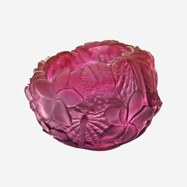 Daum Bouquet Red Purple Crystal Candle Holder 05377-1