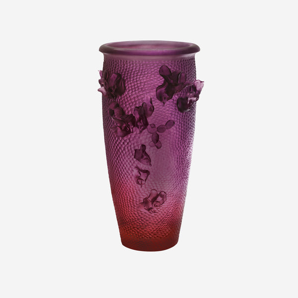 Daum Fantasy Garden Purple & Red Magnum Vase 05412-1