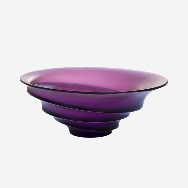 Daum Sand Purple Crystal Bowl by Christian Ghion 05574