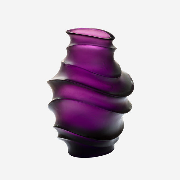 Daum Sand Violet Crystal Vase by Christian Ghion 05575
