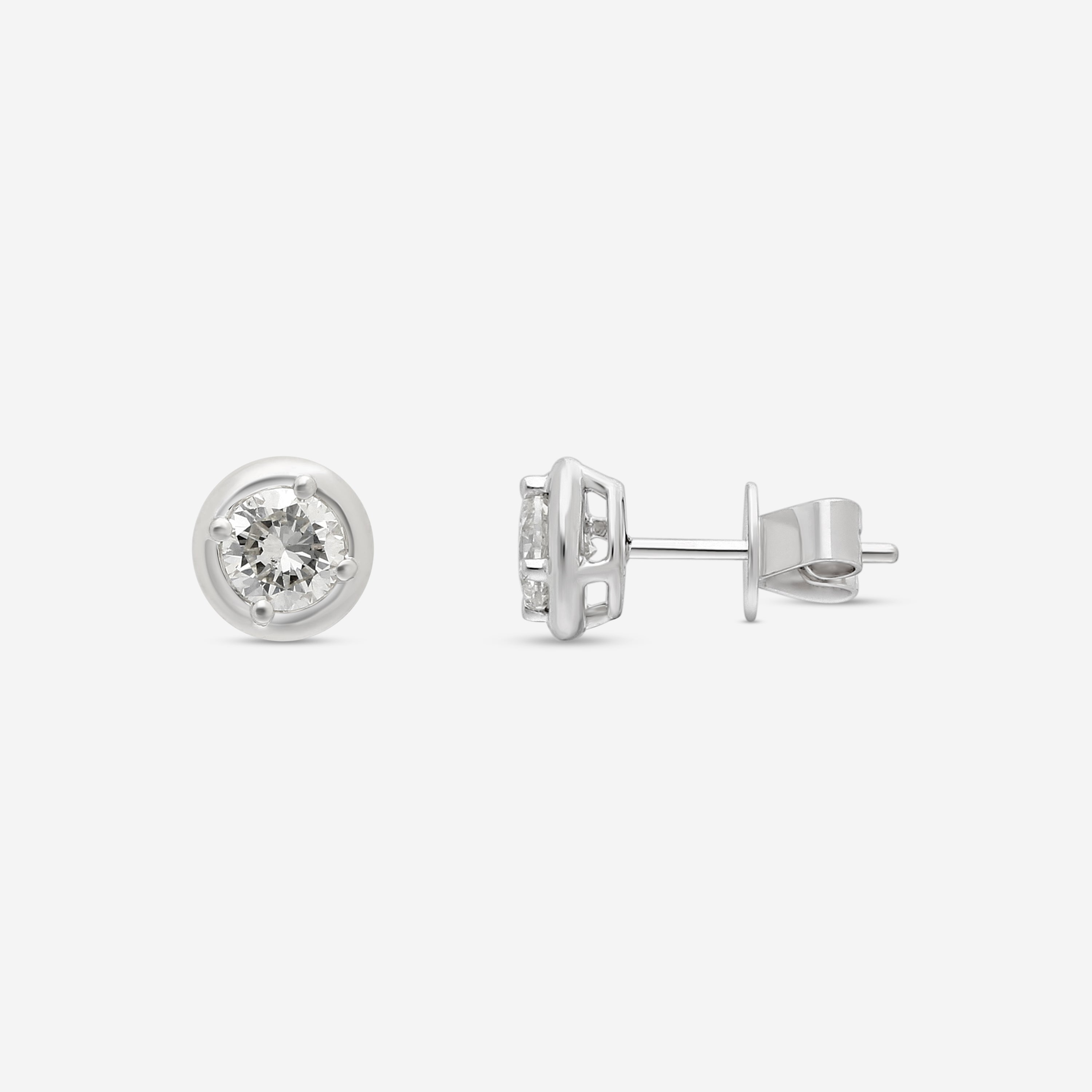 Ina Mar 18K White Gold Diamond Stud Earrings AER-19290 - THE SOLIST