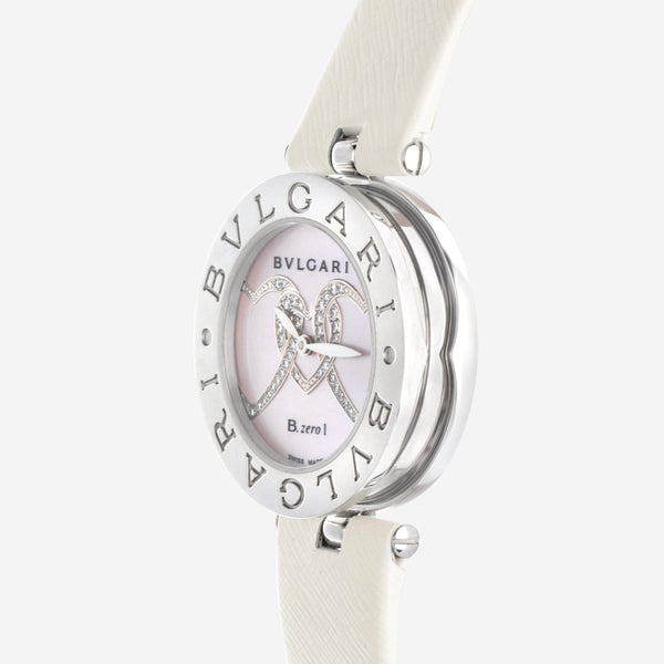 Bvlgari B.zero1 Pink Mother Of Pearl Diamond Heart Motif Dial Quartz Ladies Watch