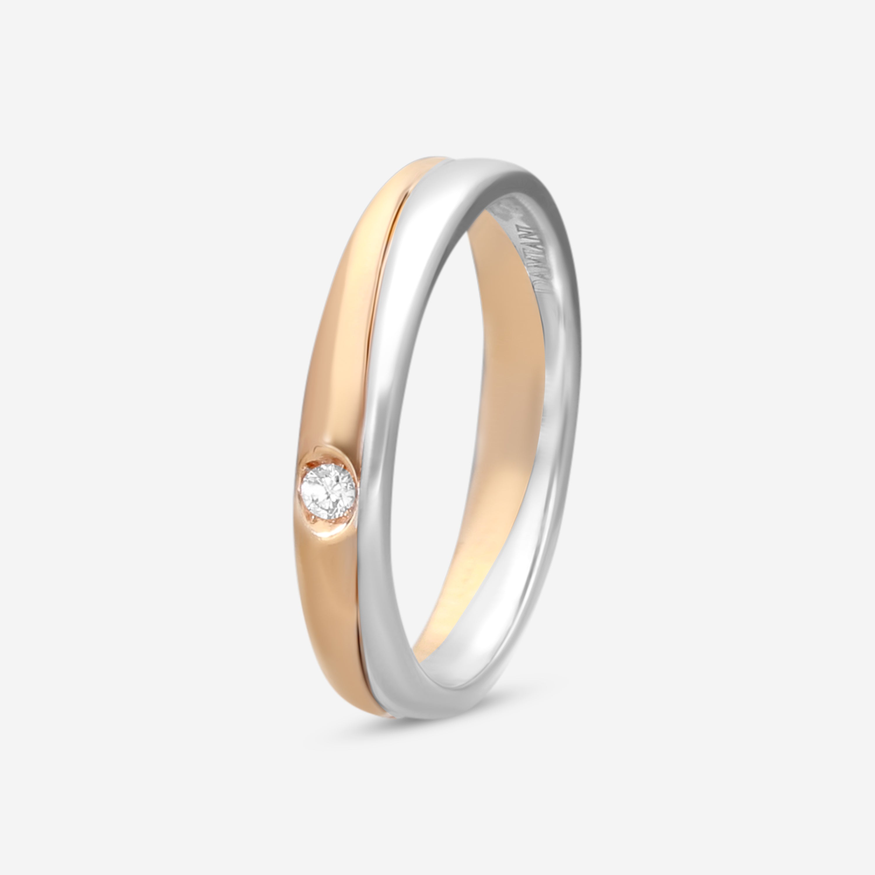 Damiani 18K Rose Gold and 18K White Gold, Diamond Band Ring Sz. 7 20048877 - THE SOLIST