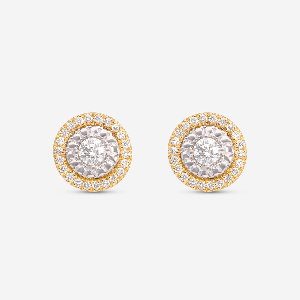 Roberto Coin Siena 18K Yellow & White Gold Diamond Dot Stud Earrings 111479AJERX0
