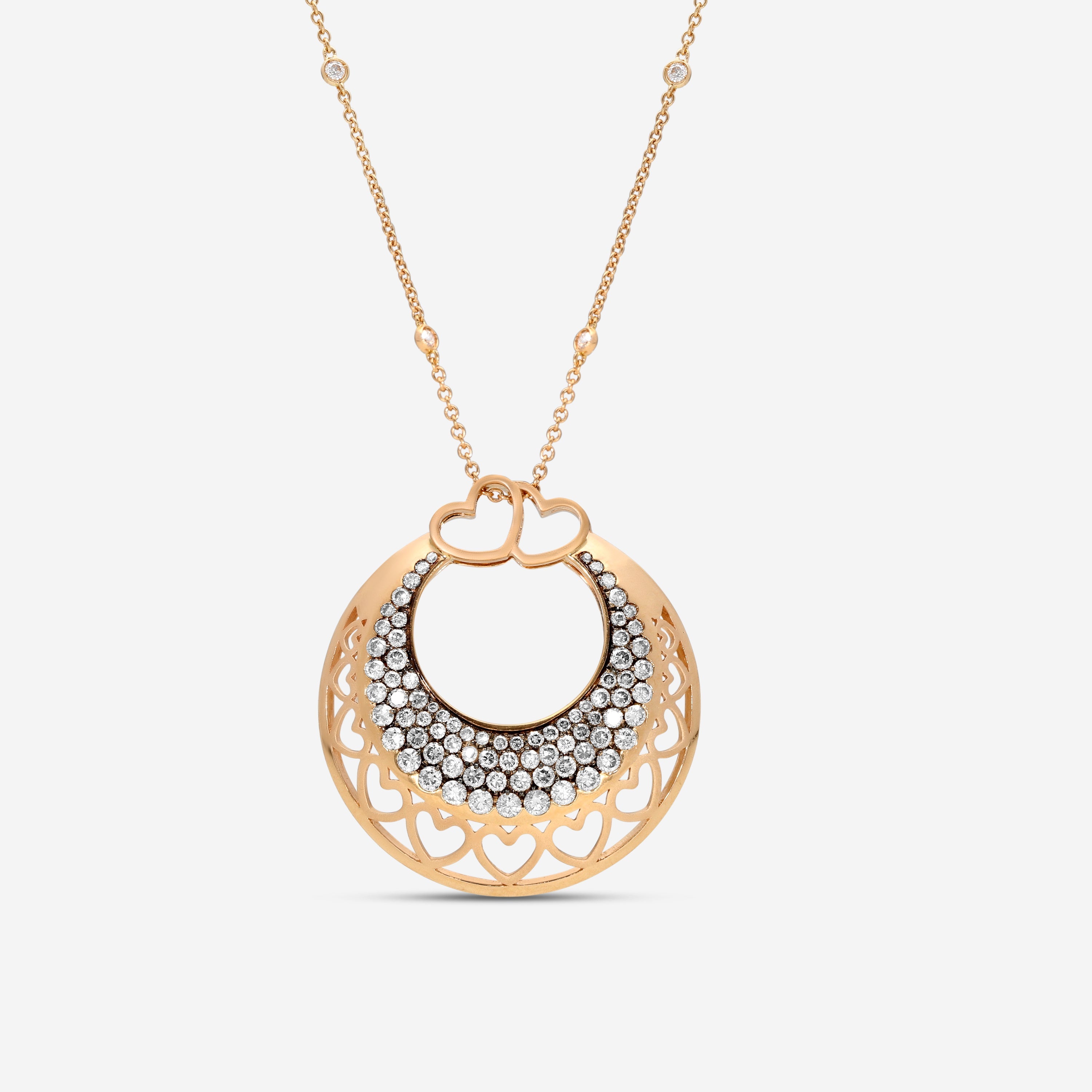 Crivelli Ricami Heart 18K Yellow Gold Diamond Pendant Necklace 117-G385 - THE SOLIST
