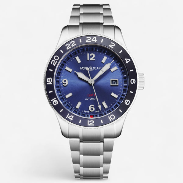 Montblanc 1858 GMT Stainless Steel Automatic Men's Watch 129616