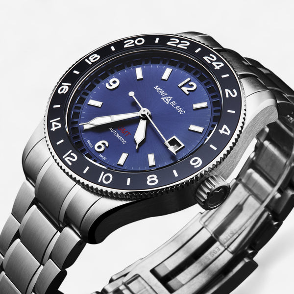 Montblanc 1858 GMT Stainless Steel Automatic Men's Watch 129616