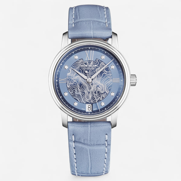 Montblanc Tradition Stainless Steel Diamond Automatic Ladies Watch 131296