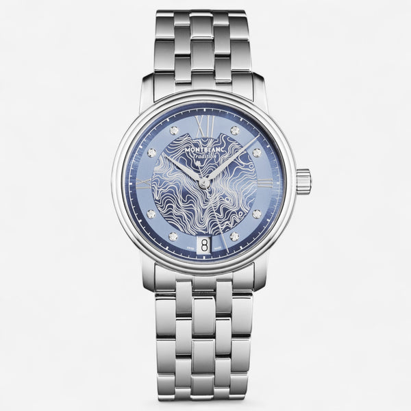 Montblanc Tradition Stainless Steel Diamond Automatic Ladies Watch 131297