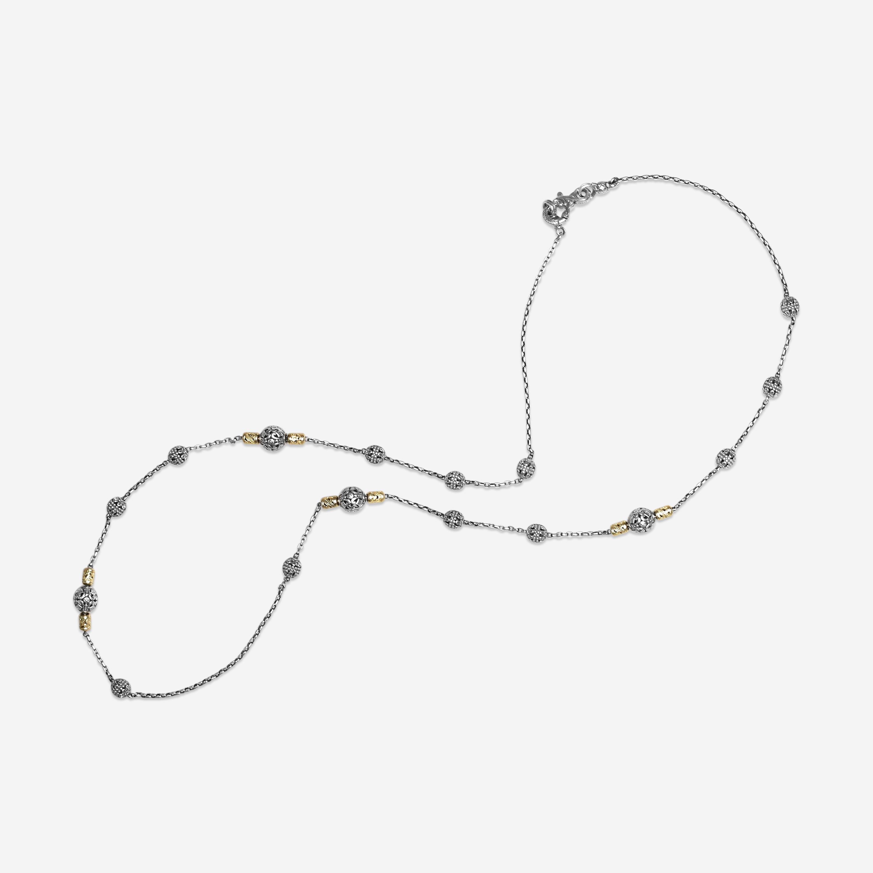 Konstantino Kleos Sterling Silver & 18k Yellow Gold Station Necklace KOMK4768-130-33 - THE SOLIST