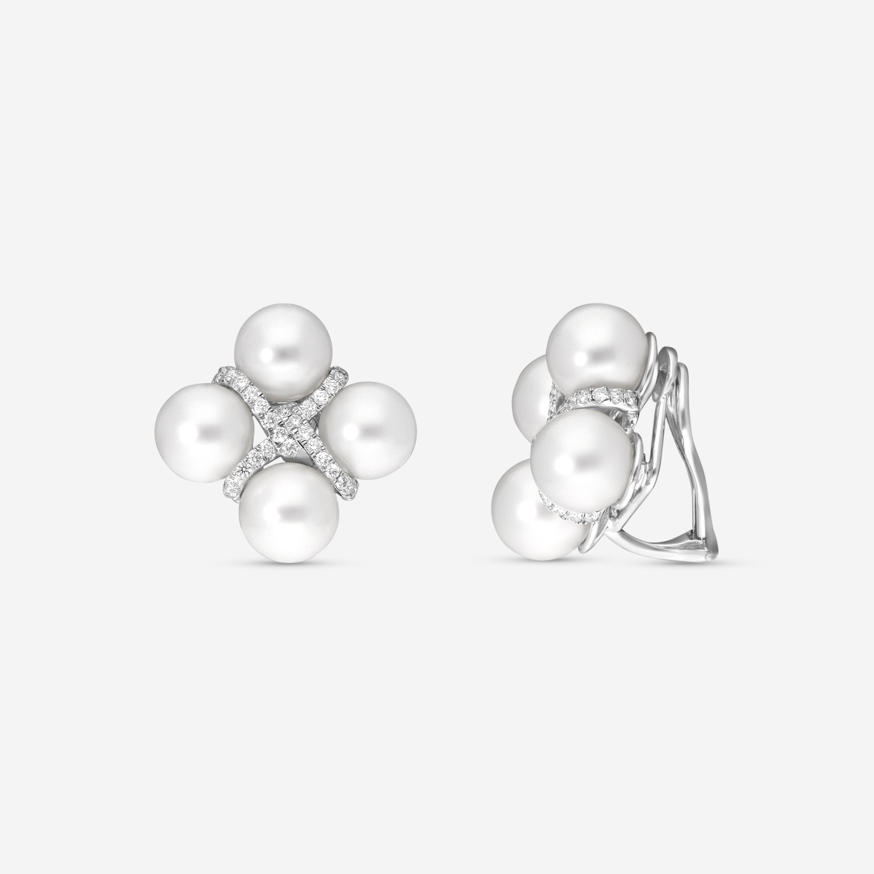 Assael 18K White Gold Diamond & South Sea Cultured Pearl Earrings E7078 - THE SOLIST