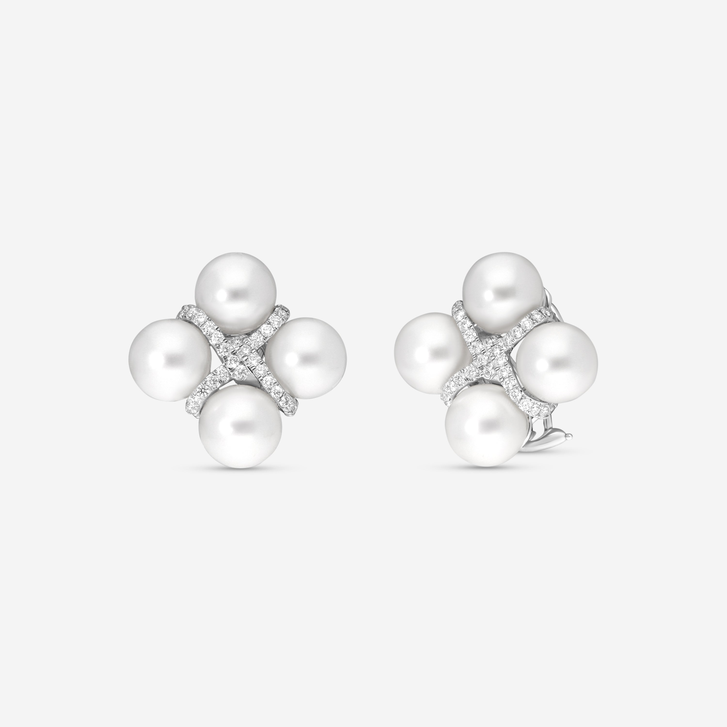 Assael 18K White Gold Diamond & South Sea Cultured Pearl Earrings E7078 - THE SOLIST