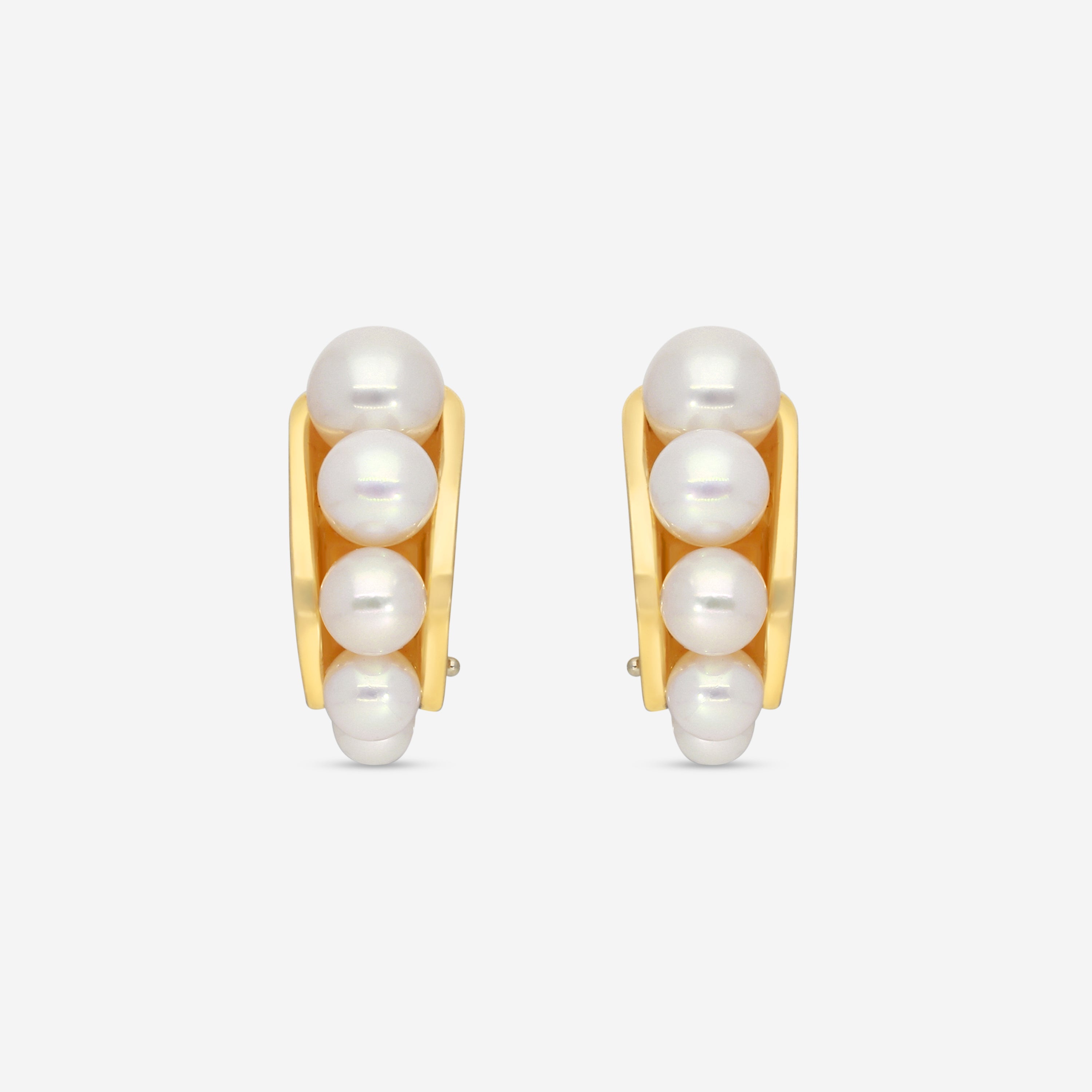 Assael 18K Yellow Gold Akoya Cultured Pearl Clipback Earrings E7020 - THE SOLIST