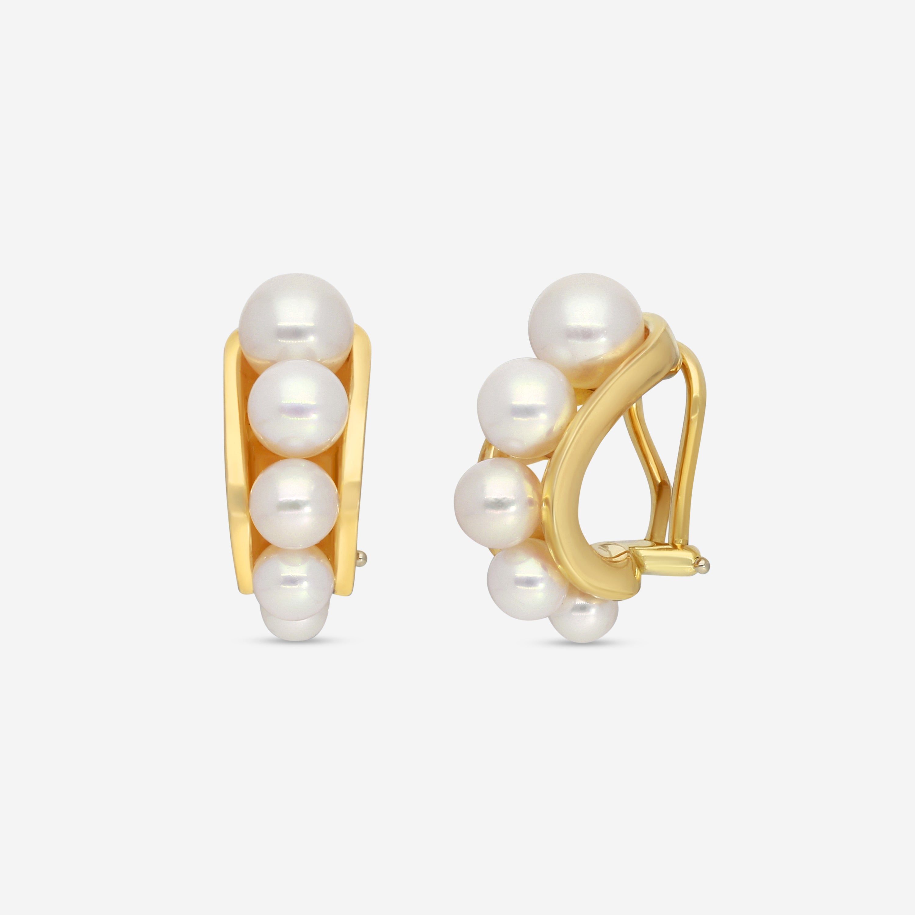 Assael 18K Yellow Gold Akoya Cultured Pearl Clipback Earrings E7020 - THE SOLIST