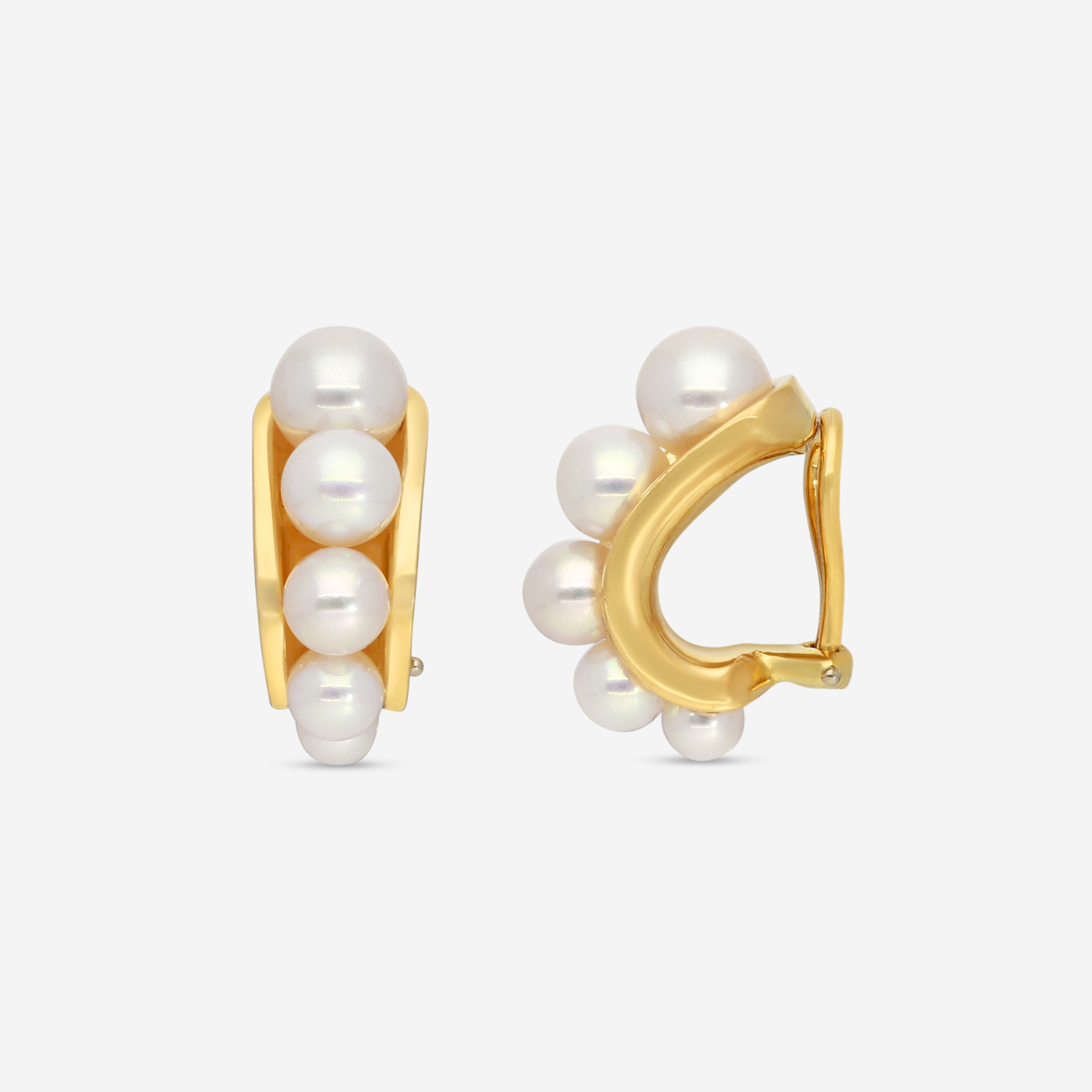 Assael 18K Yellow Gold Akoya Cultured Pearl Clipback Earrings E7020 - THE SOLIST