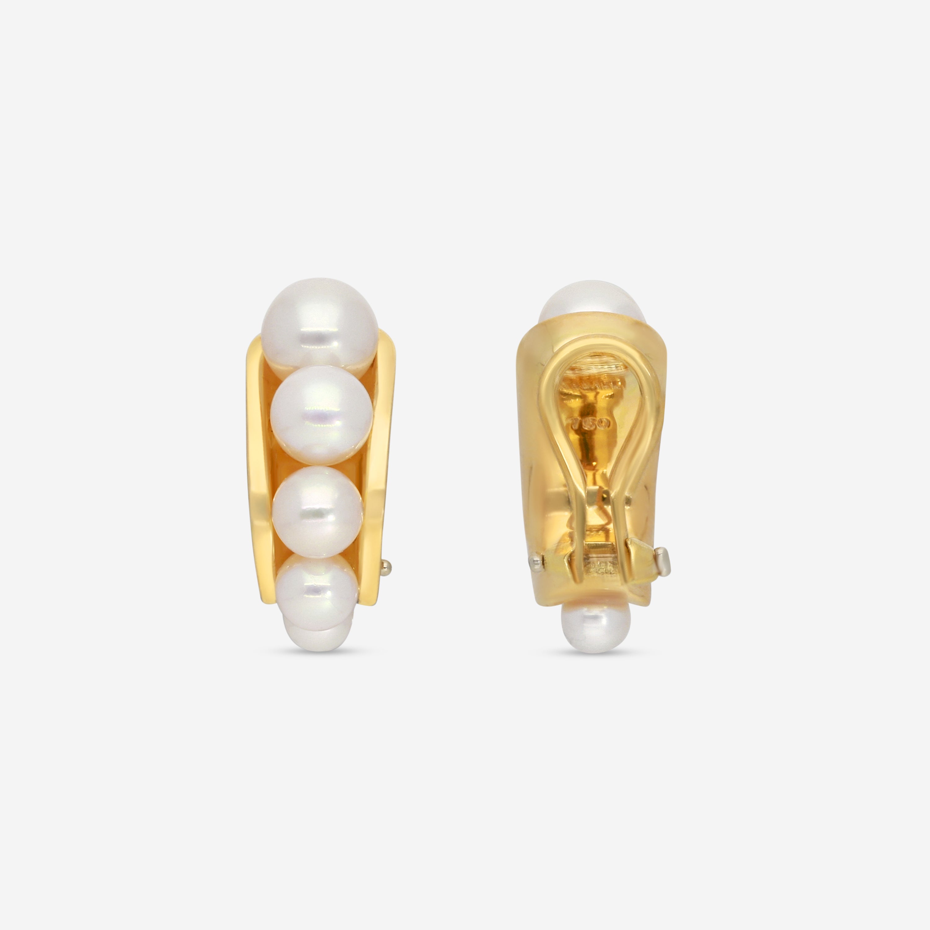 Assael 18K Yellow Gold Akoya Cultured Pearl Clipback Earrings E7020 - THE SOLIST