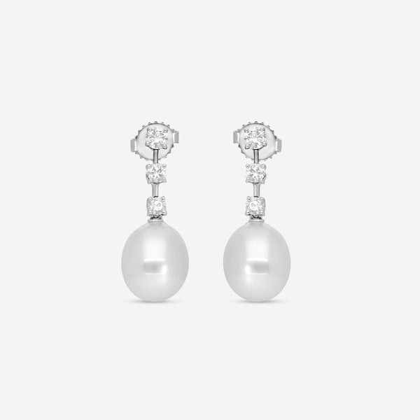 Assael 18K White Gold Diamond & South Sea Cultured Pearl Earrings E7400