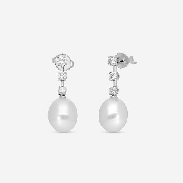 Assael 18K White Gold Diamond & South Sea Cultured Pearl Earrings E7400