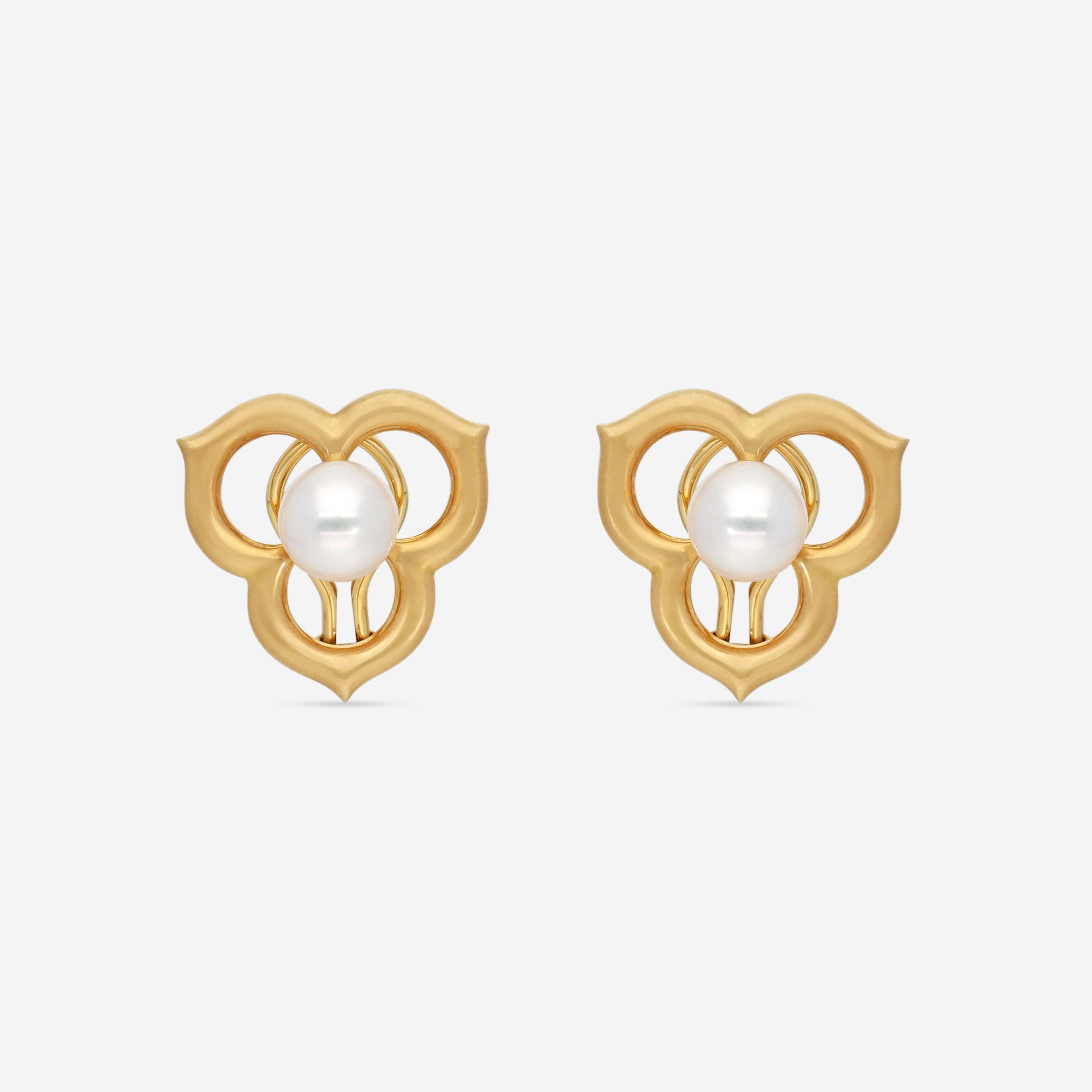 Assael 18K Yellow Gold Japanese Akoya Cultured Pearl Open Petal Earrings ACE0035 - THE SOLIST