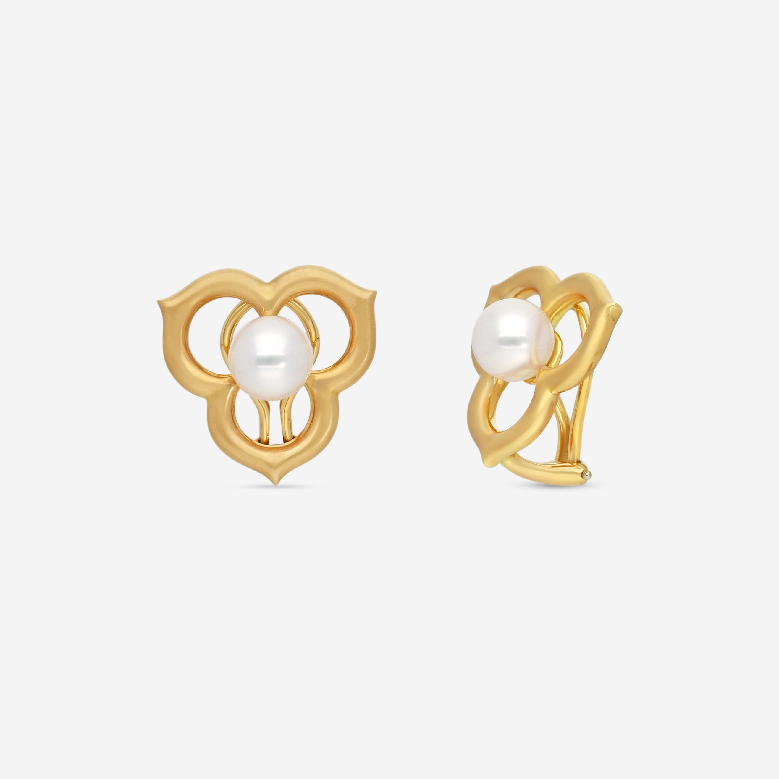 Assael 18K Yellow Gold Japanese Akoya Cultured Pearl Open Petal Earrings ACE0035 - THE SOLIST