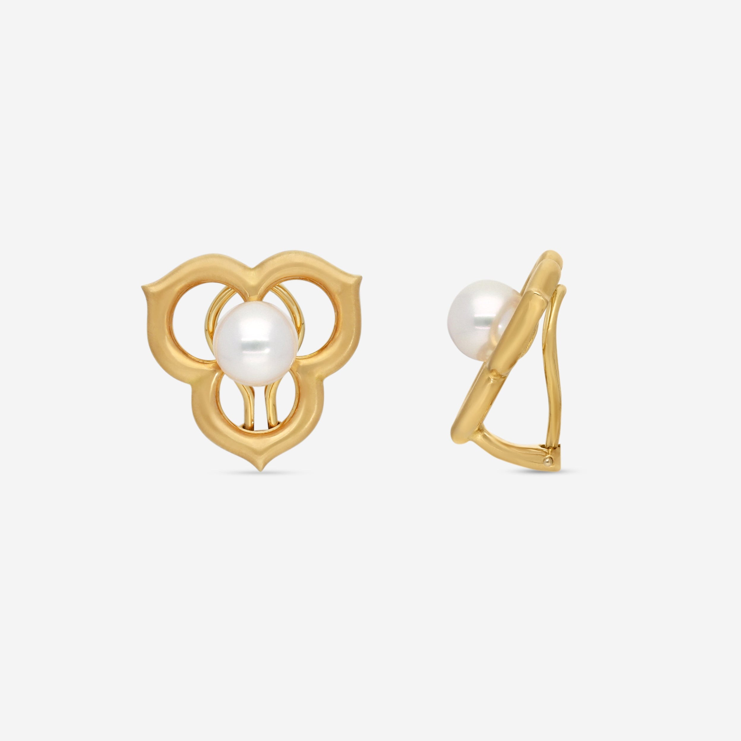 Assael 18K Yellow Gold Japanese Akoya Cultured Pearl Open Petal Earrings ACE0035 - THE SOLIST