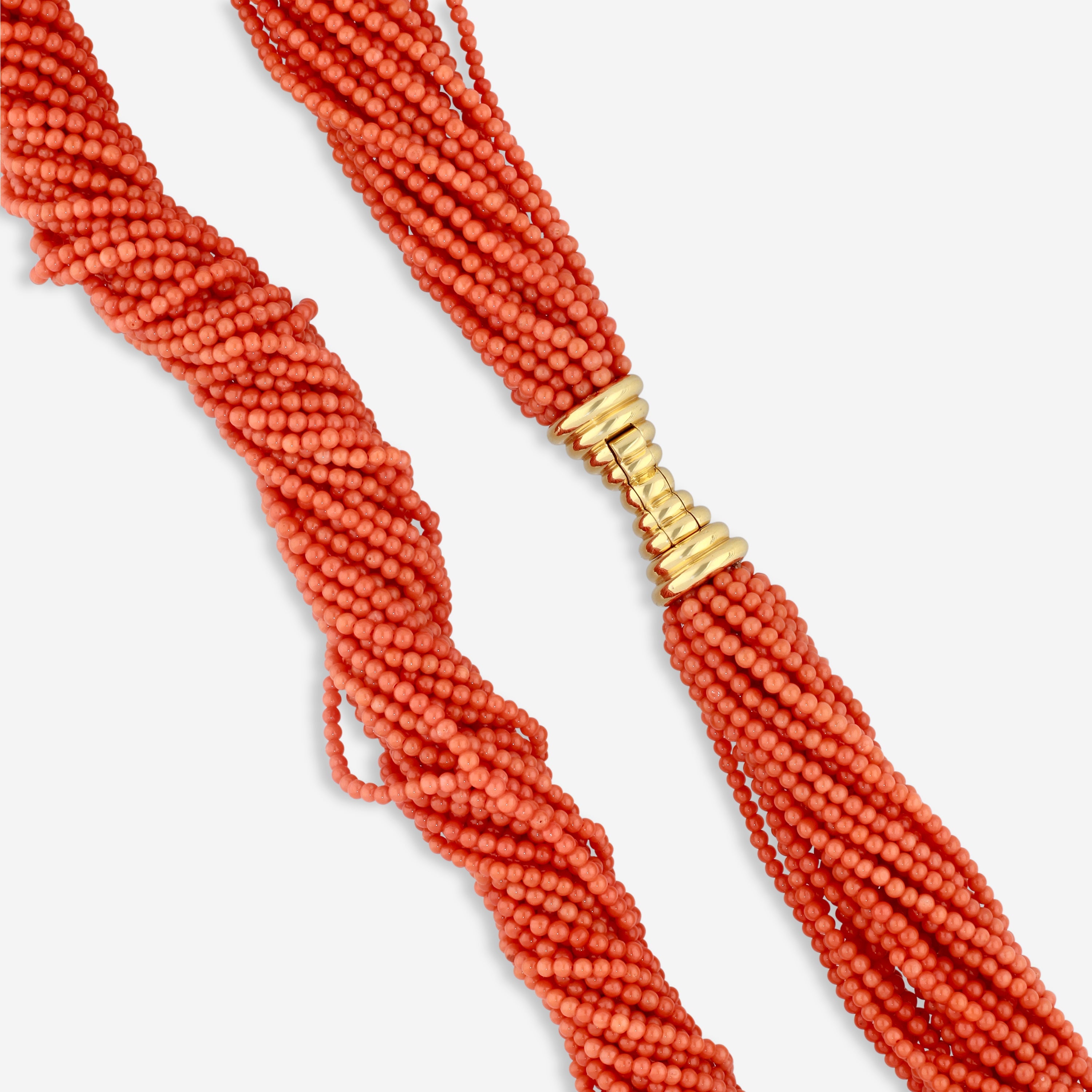 Assael 18K Yellow Gold Sciacca Coral Multi Strand Beads Necklace N-SC00013 - THE SOLIST