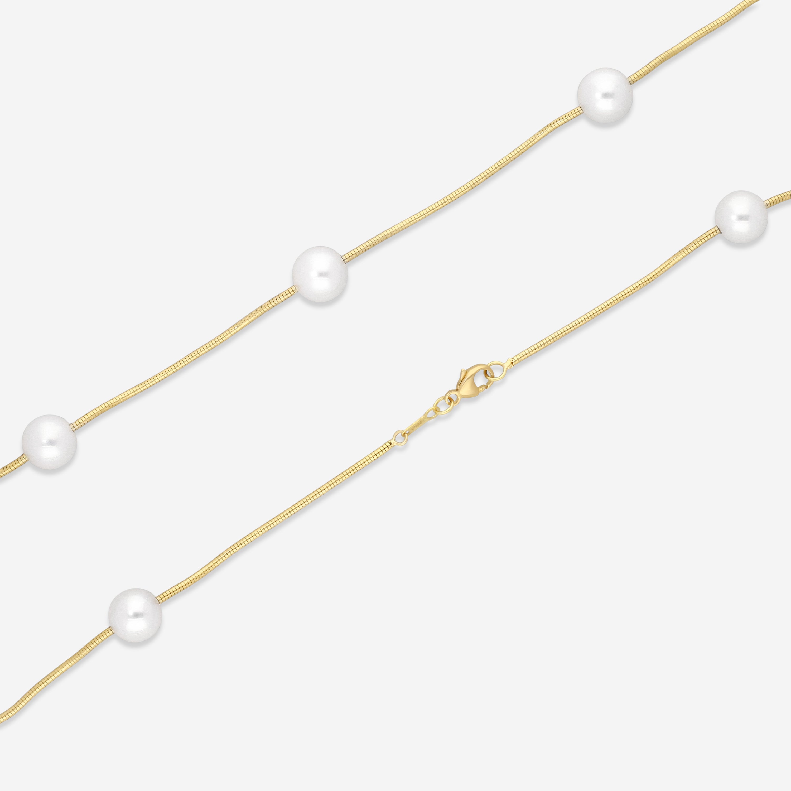 Assael 18K Yellow Gold Japanese Akoya Cultured Pearl Silk Necklace NSA859Y17-7 - THE SOLIST