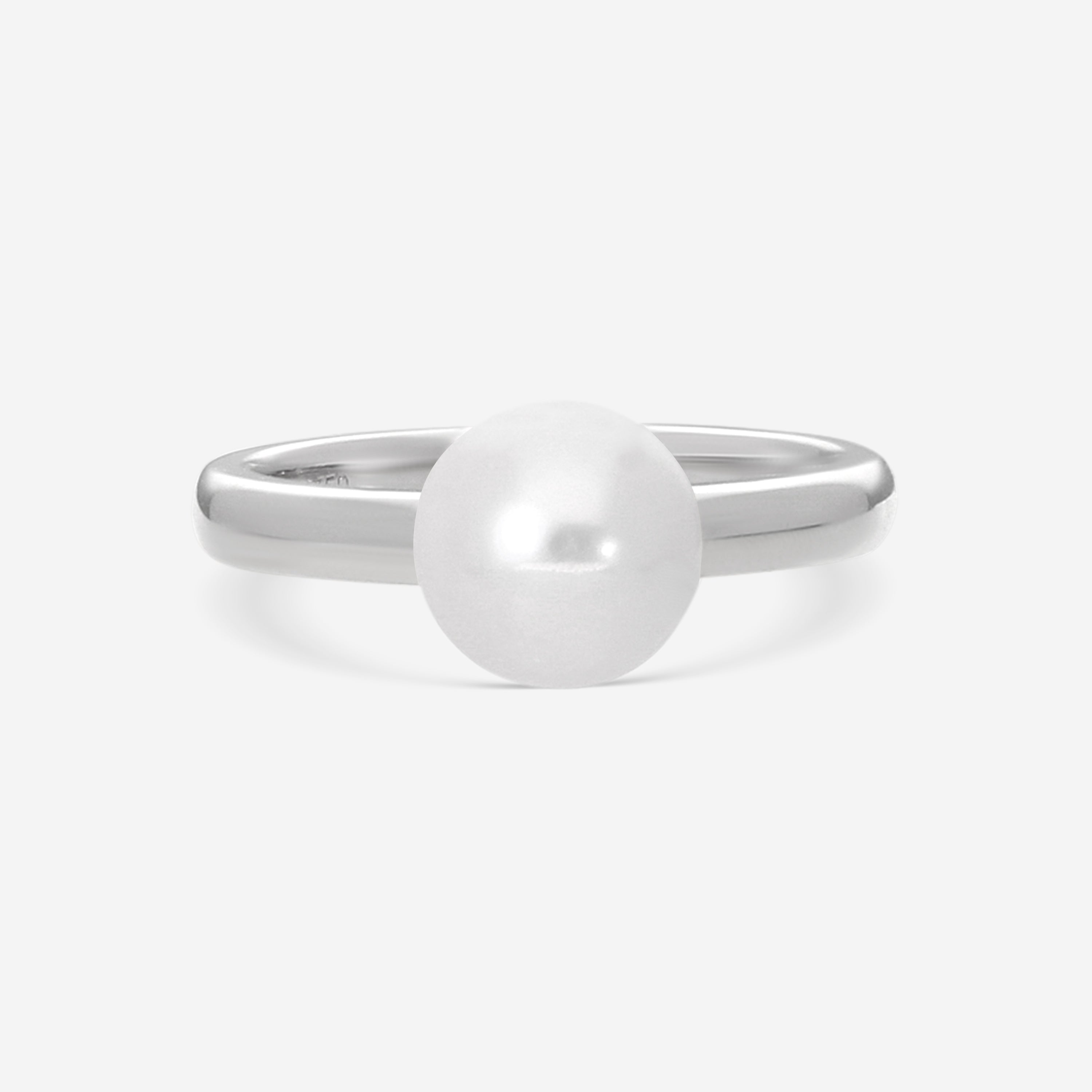 Assael Kelly 18K White Gold Single Akoya Pearl Ring Sz. 6.75 R4132 - THE SOLIST