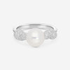 Assael 18K White Gold Diamond & Akoya Cultured Pearl Ring Sz. 6 R4273 - THE SOLIST