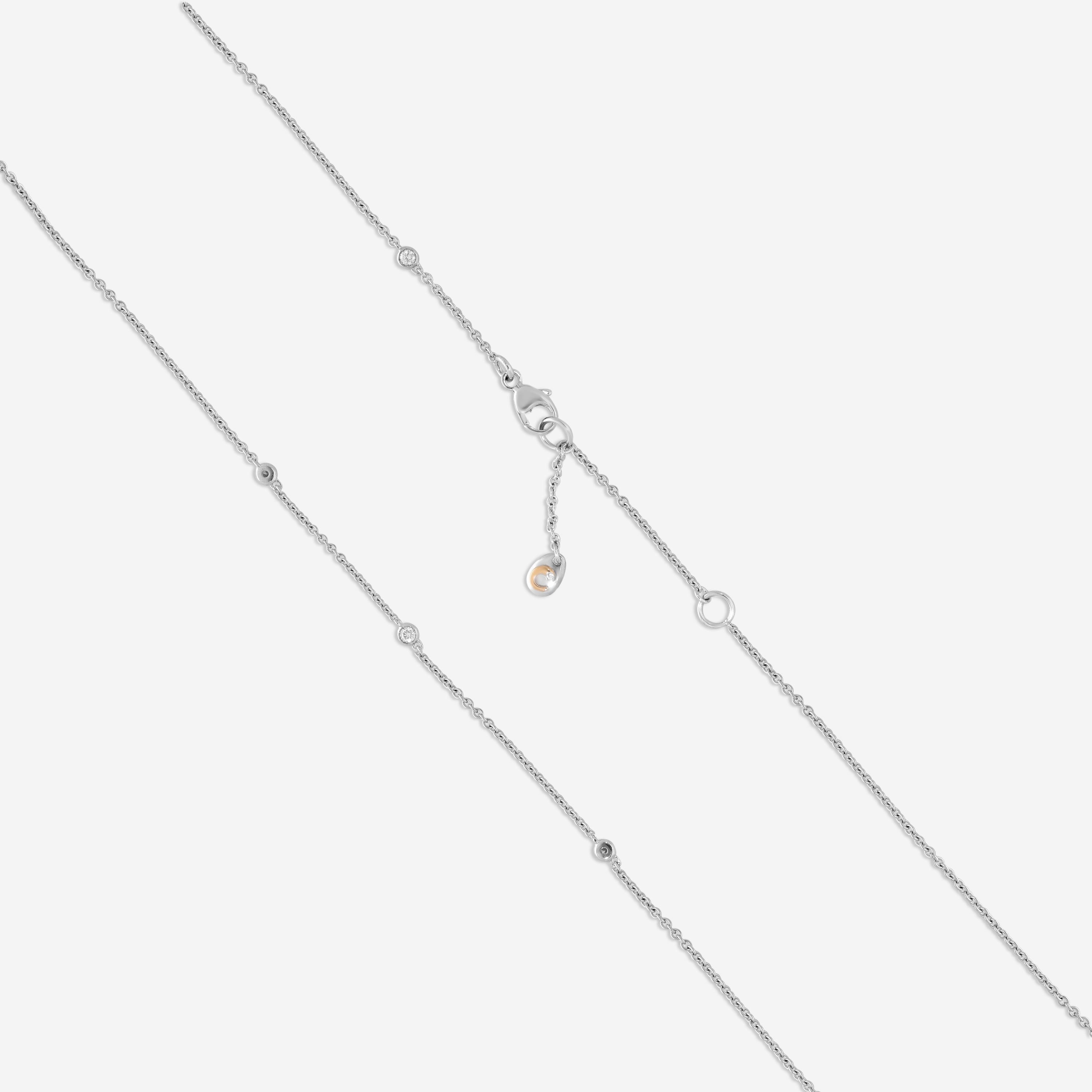 Crivelli 18K White Gold Diamond Oval Pendant Necklace 159-C057 - THE SOLIST