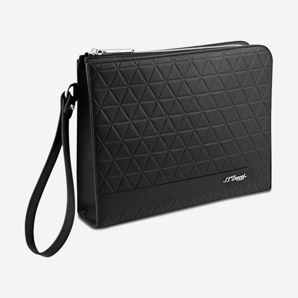 S.T. Dupont Firehead Black Leather Clutch 160012