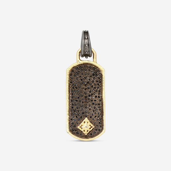Armenta Men's Romero 18K Yellow Gold & Blackened Sterling Silver Champagne Diamond & Black Sapphire Enhancer 18988 - THE SOLIST