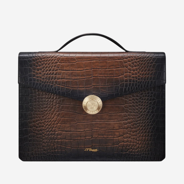 S.T. Dupont Atelier Brown Leather Briefcase 191474