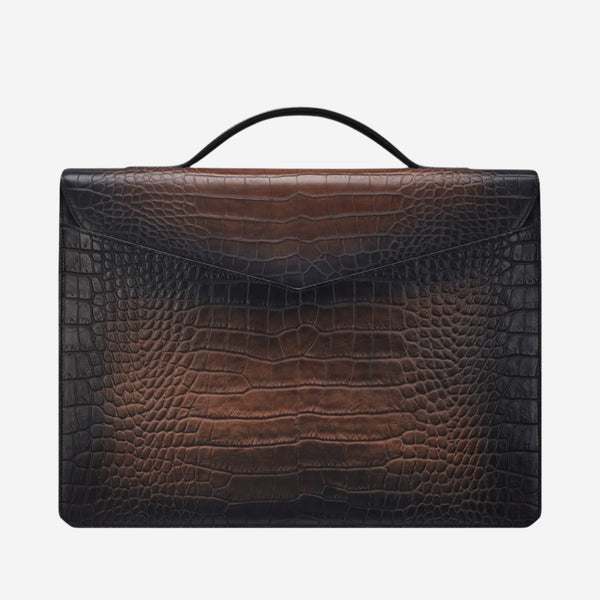 S.T. Dupont Atelier Brown Leather Briefcase 191474