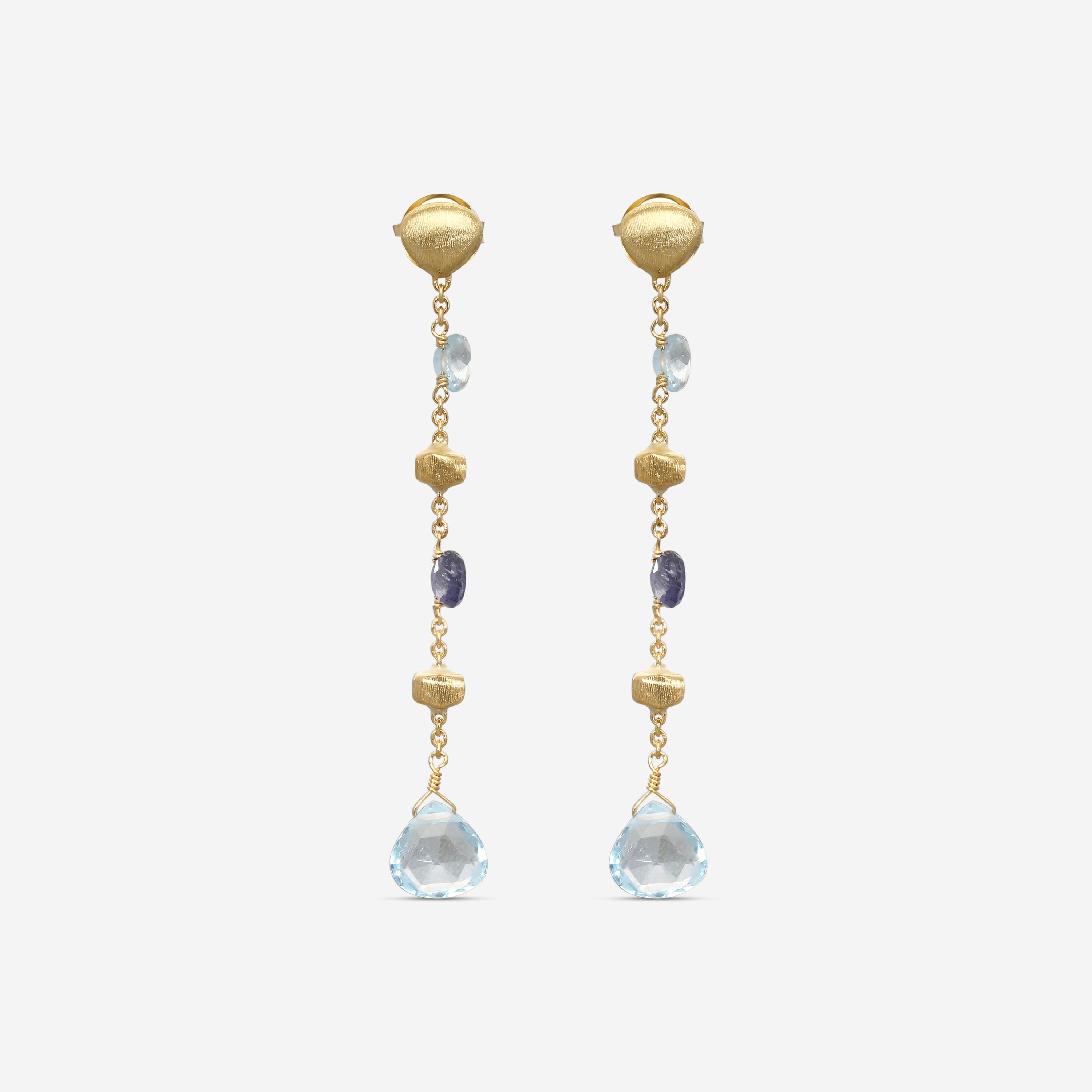 Marco Bicego Paradise 18K Yellow Gold Iolite & Topaz Drop Earrings OB1684_MIX240_Y_02