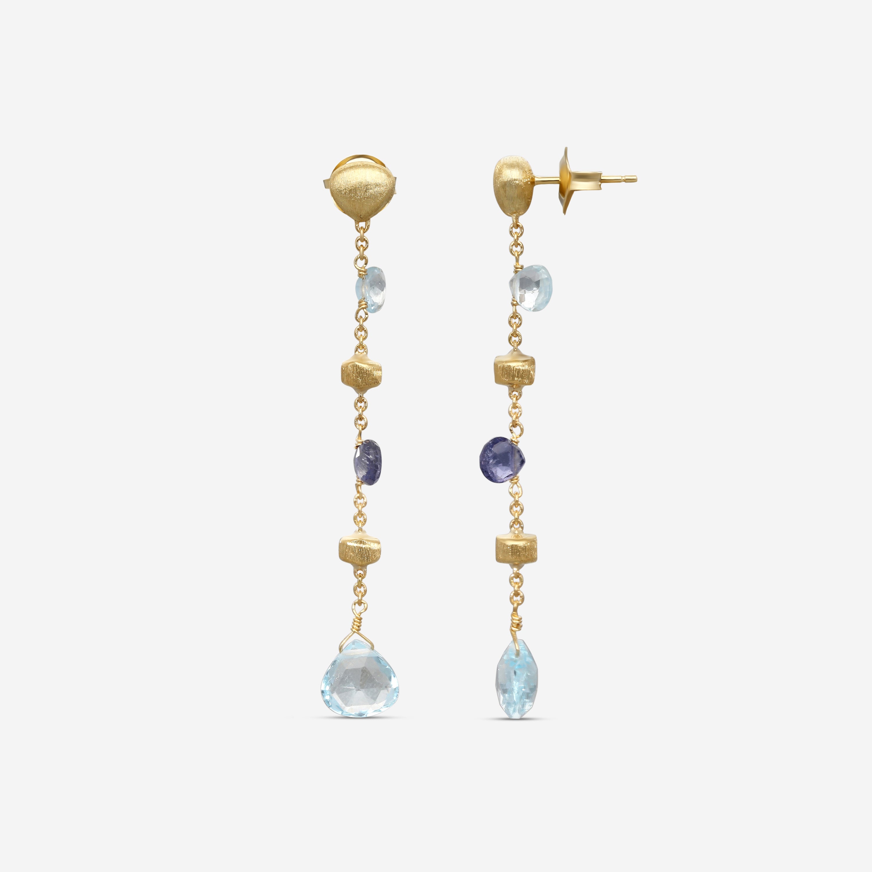 Marco Bicego Paradise 18K Yellow Gold Iolite & Topaz Drop Earrings OB1684_MIX240_Y_02