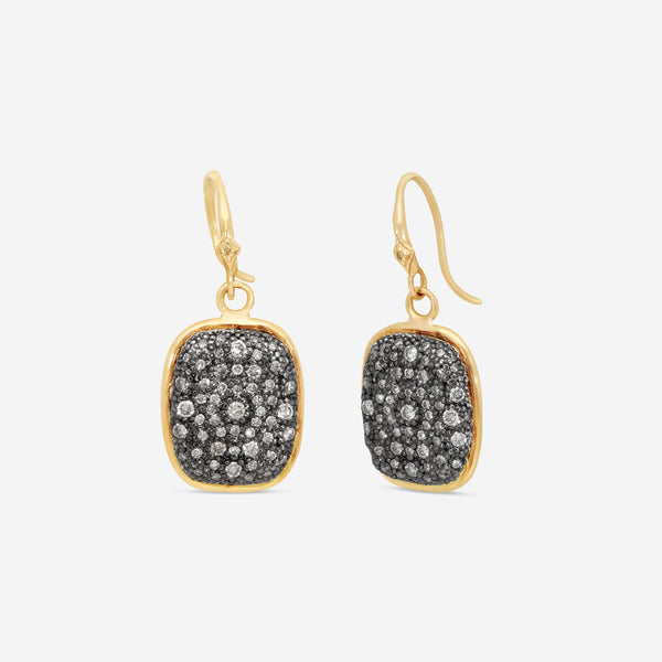 Armenta 14K Rose Gold & Grey Sterling Silver Diamond Pave Shield Drop Earrings 19298