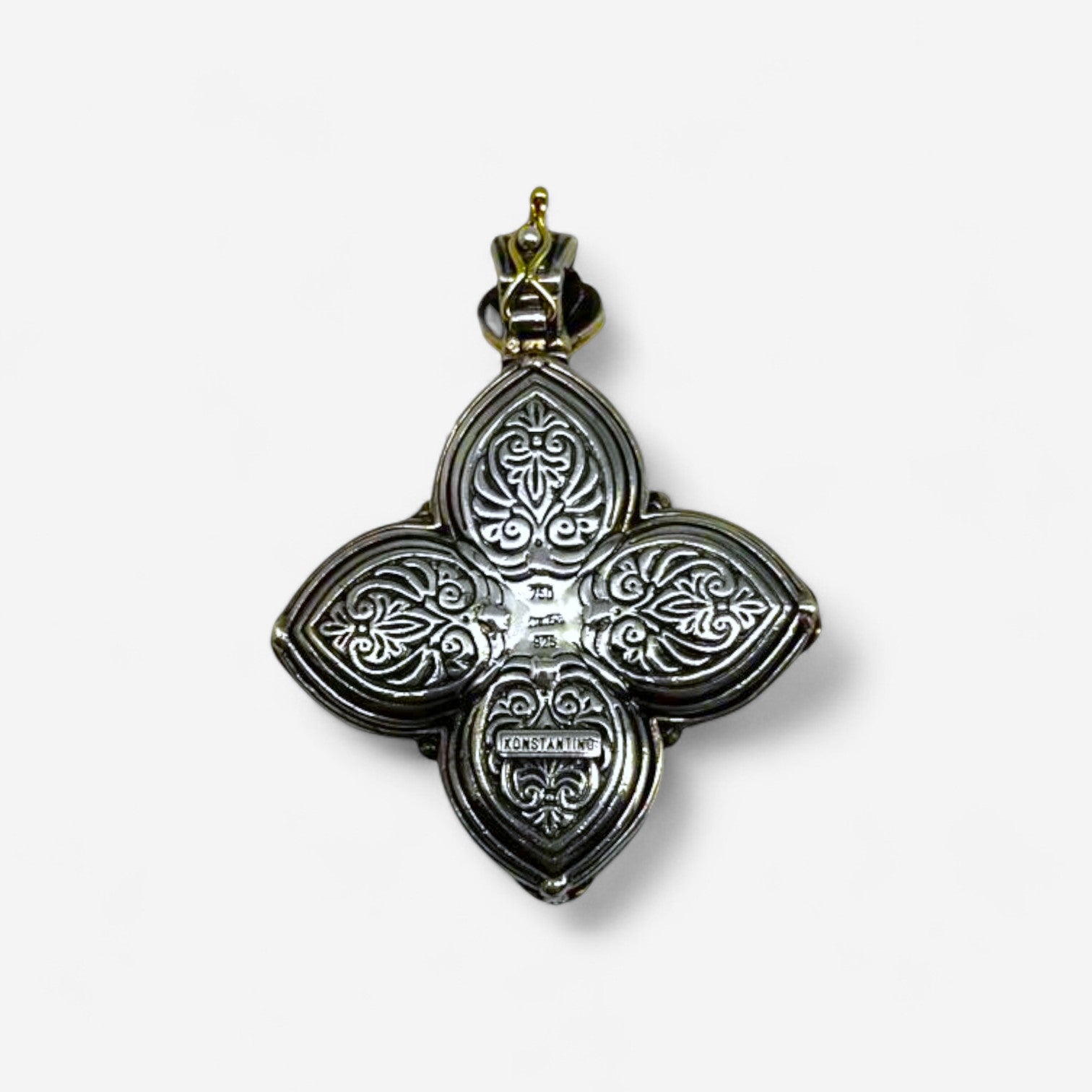 Konstantino 18K Yellow Gold & Sterling Silver Onyx Pendant MEMK5114-120-CUT - THE SOLIST