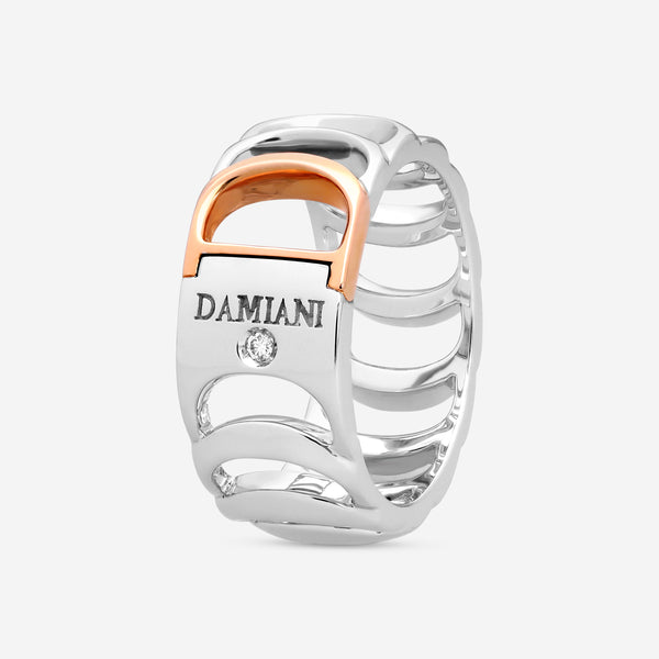 Damiani 18K White Gold and 18K Rose Gold, Diamond Band Ring 20027905 - THE SOLIST