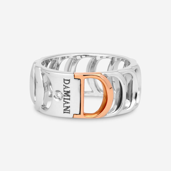 Damiani 18K White Gold and 18K Rose Gold, Diamond Band Ring 20027905 - THE SOLIST