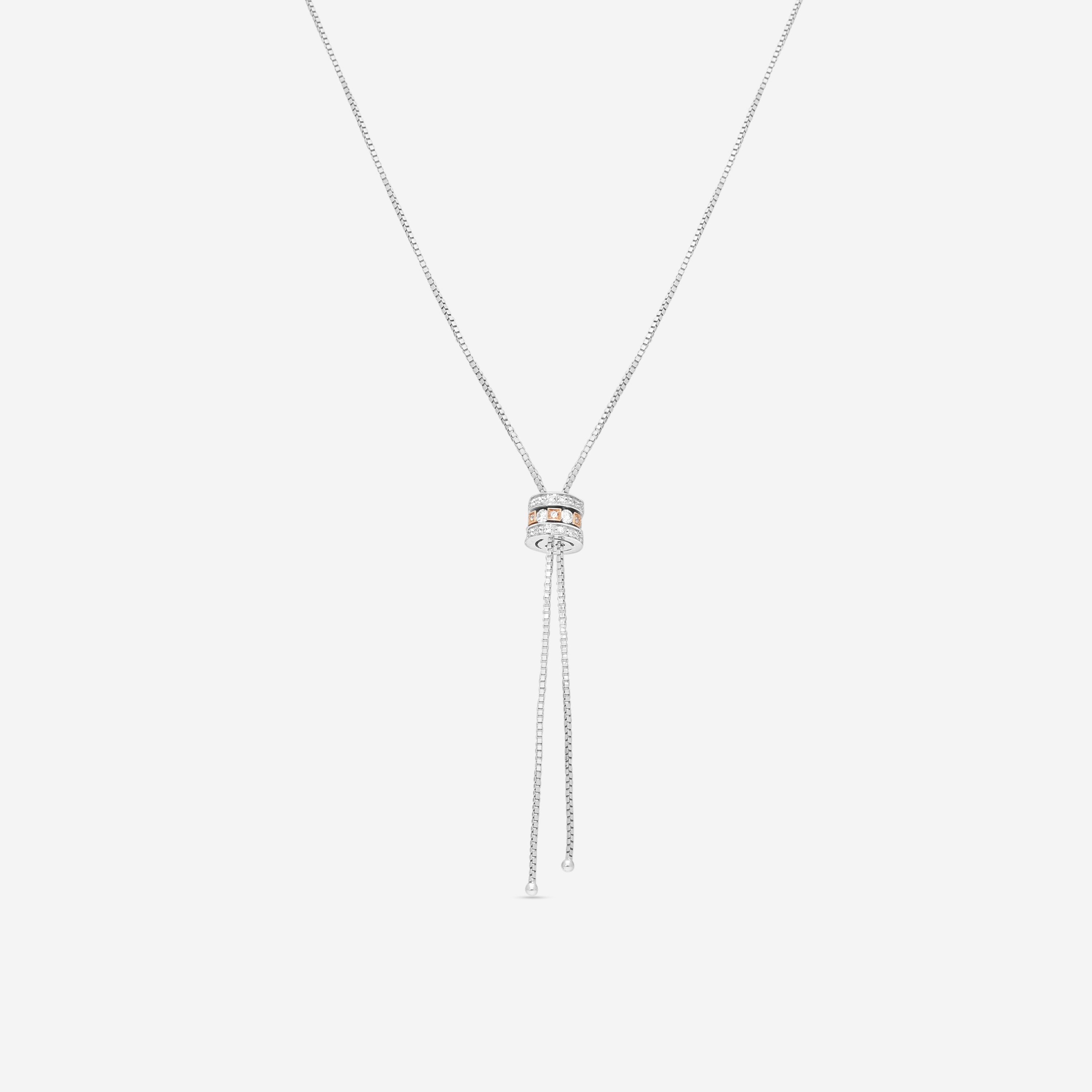 Damiani 18K White Gold & 18K Rose Gold Diamond Necklace 20031610 - THE SOLIST