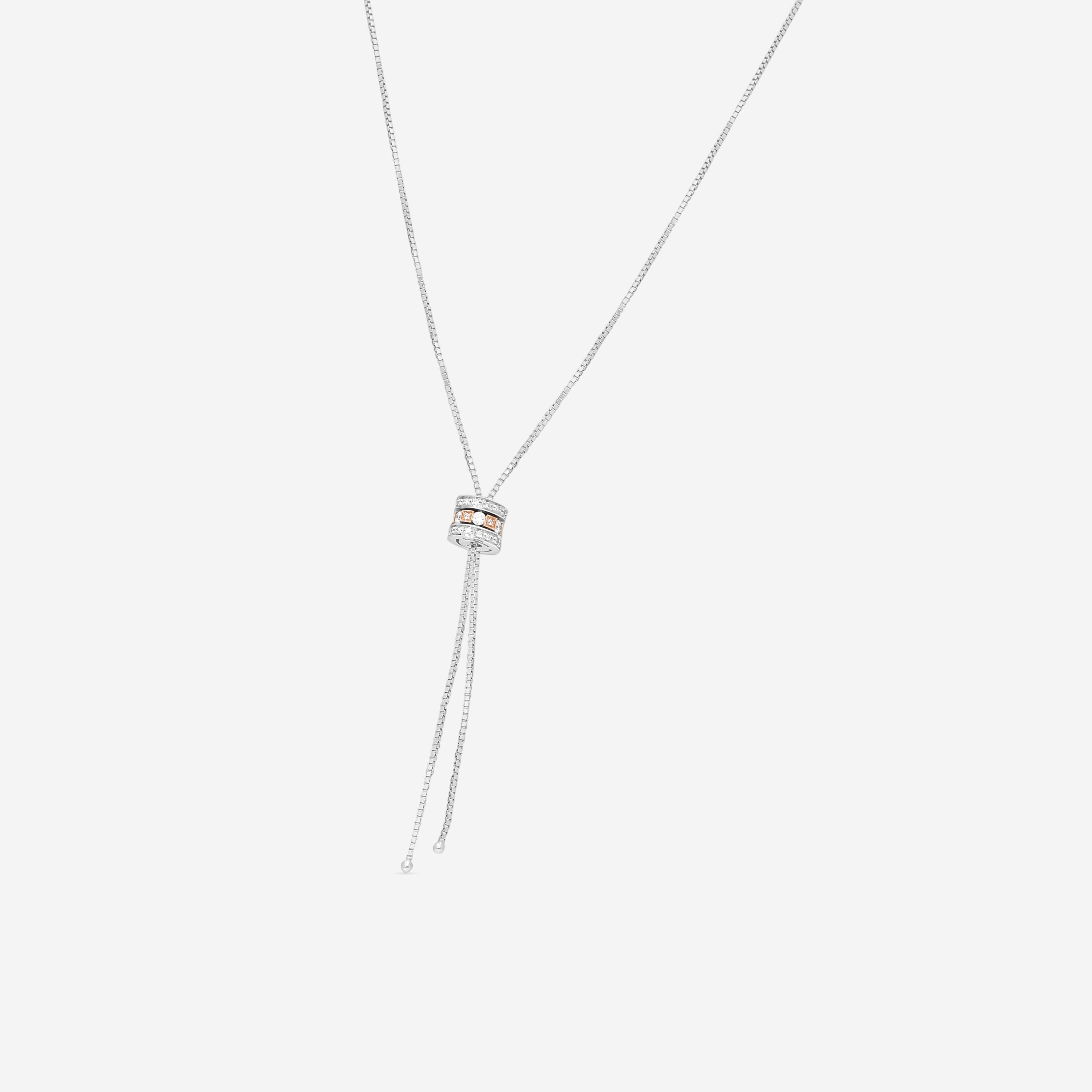 Damiani 18K White Gold & 18K Rose Gold Diamond Necklace 20031610 - THE SOLIST