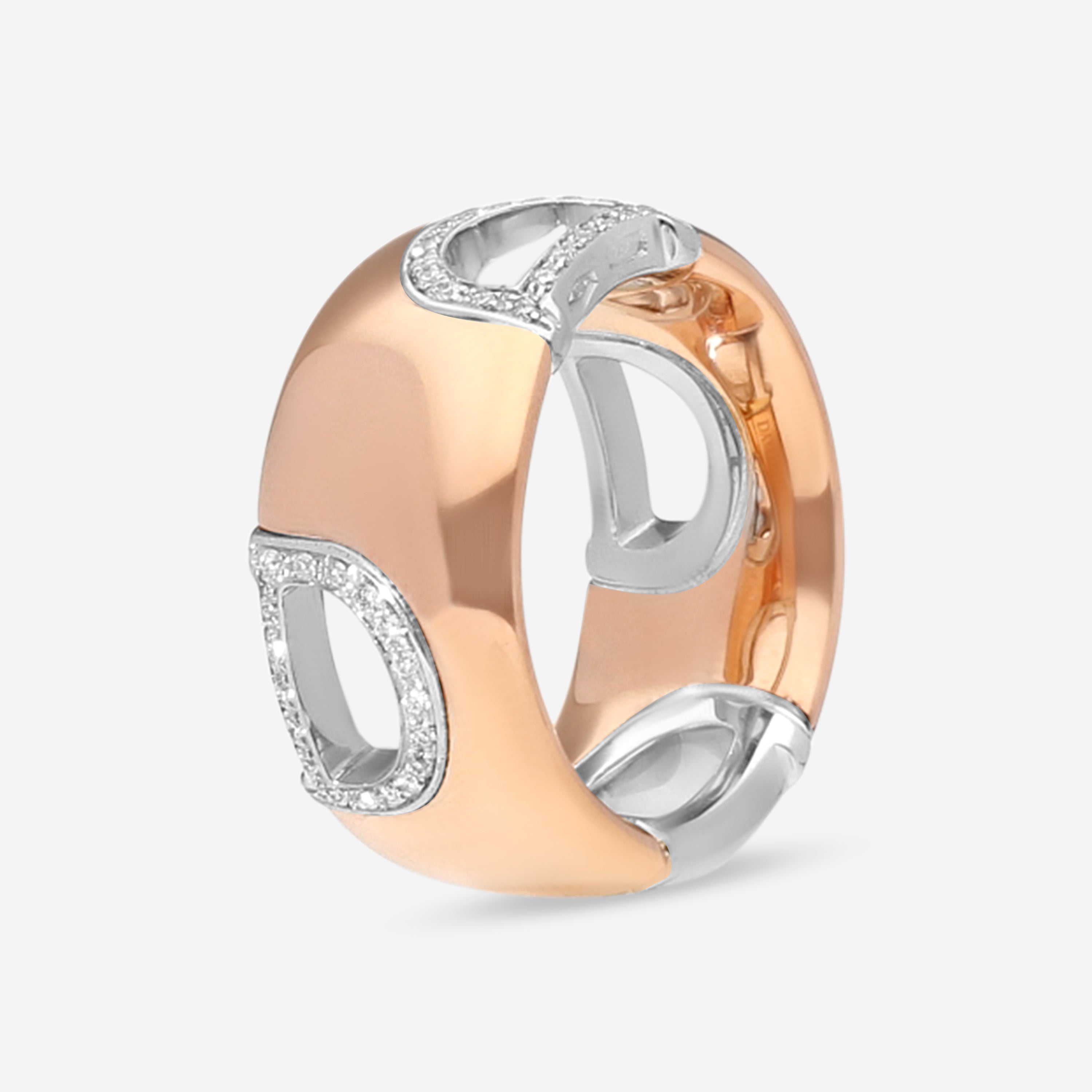 Damiani Icon 18K Rose White Gold Diamond Band Ring 20049328