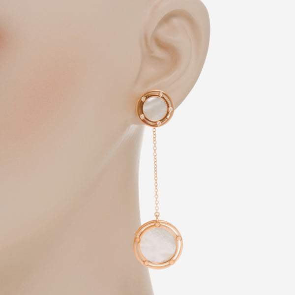 Damiani D.Side 18K Rose Gold Diamond and Mother of Pearl Drop Earrings 20080280 - THE SOLIST