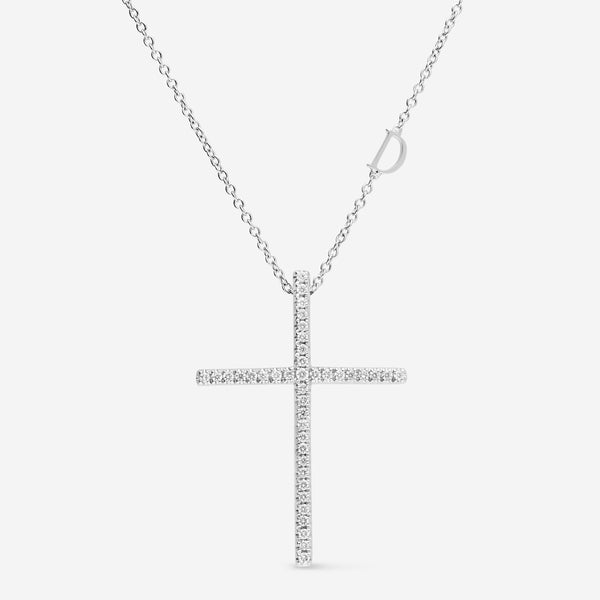 Damiani 18K White Gold, Diamond Cross Pendant Necklace 20086745 - THE SOLIST